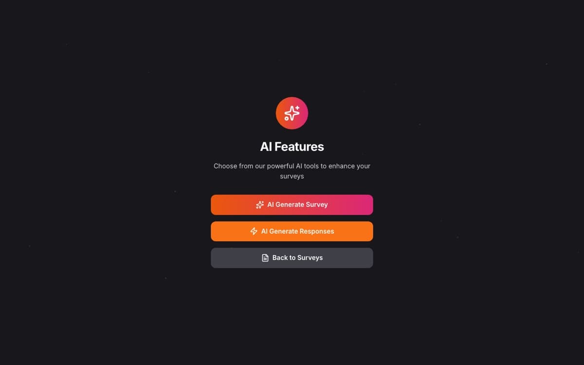 FillMate AI tools — generate a survey or generate simulated responses.
